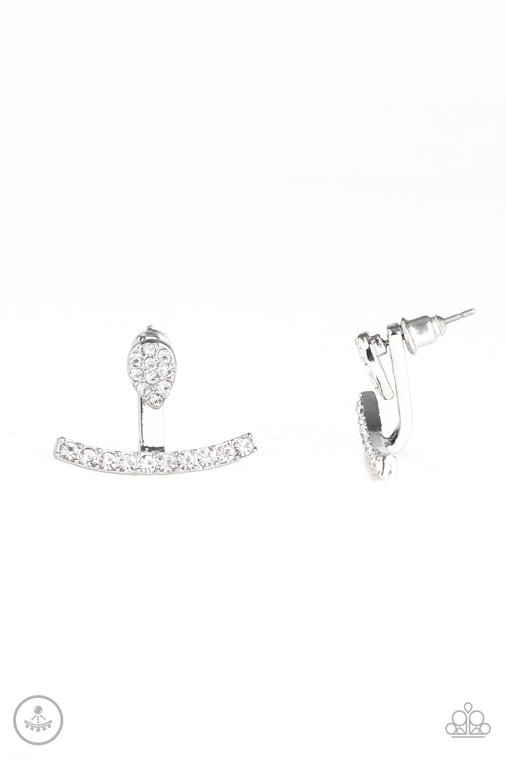 Glowing Glimmer - White Post Earrings