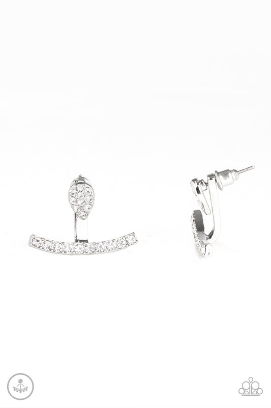 Glowing Glimmer - White Post Earrings