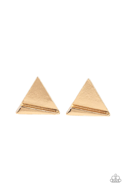 Die Tri-ing - Gold Post Earrings
