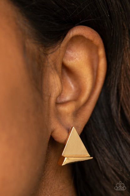 Die Tri-ing - Gold Post Earrings