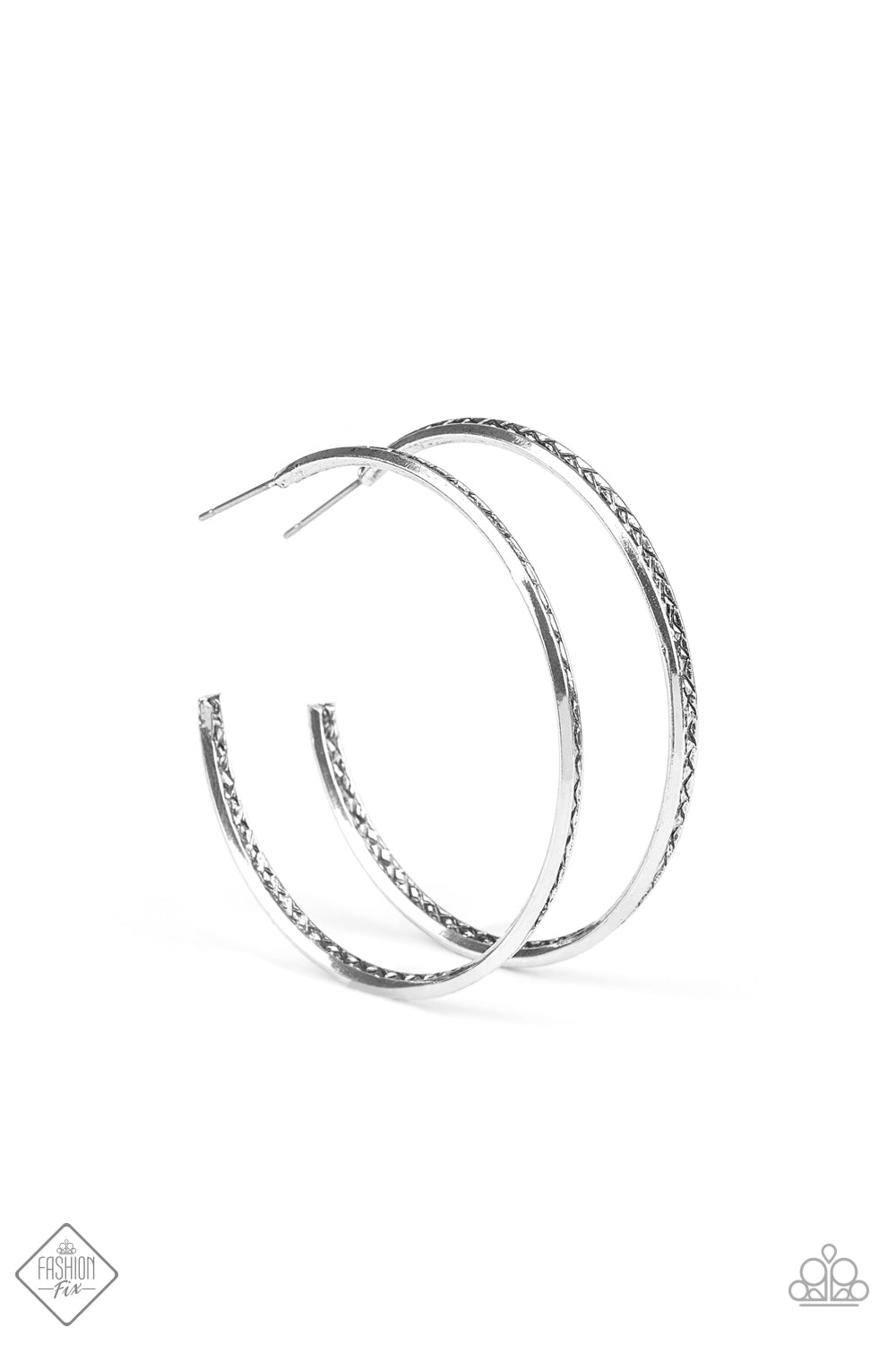 Texture Tempo - Silver - Paparazzi Earrings