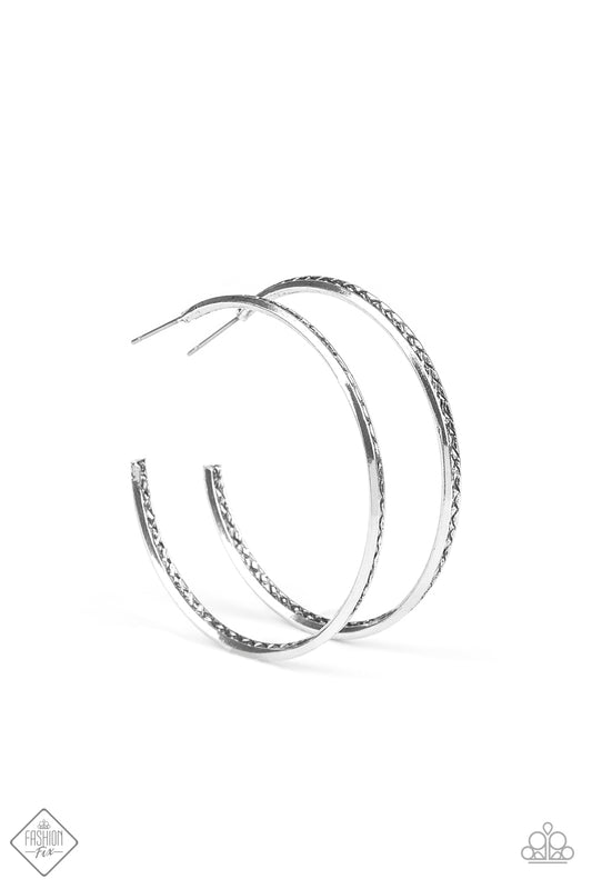 Texture Tempo - Silver - Paparazzi Earrings