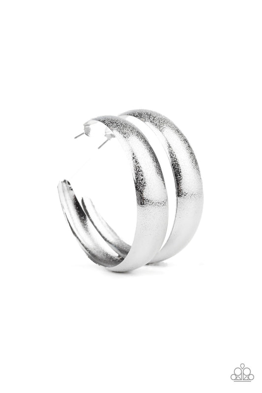 Hoops! I Did It Again - Silver - Paparazzi Earrings
