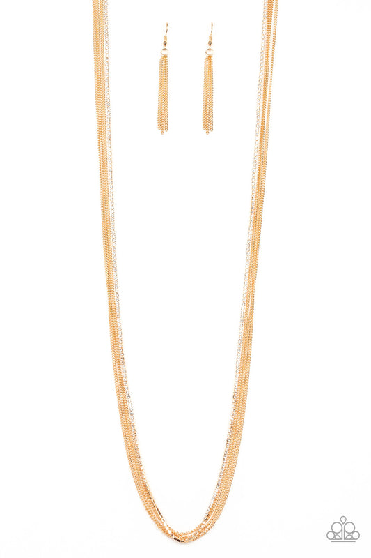Sleek and Destroy - Gold - Paparazzi Necklace