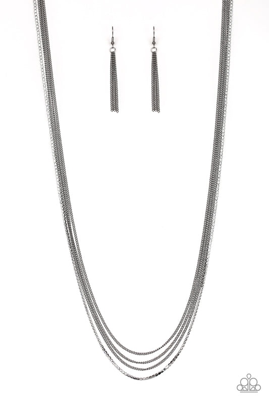 SLEEK and Destroy - Black - Paparazzi Necklace