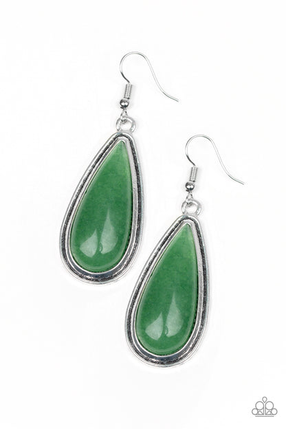 Oasis Sheen - Green Fish Hook Earrings