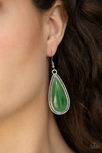 Oasis Sheen - Green Fish Hook Earrings