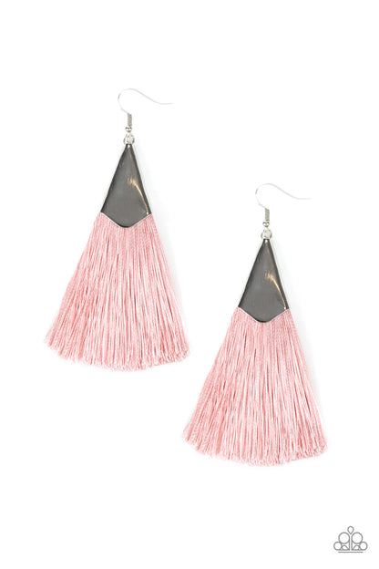 In Full Plume - Pink Fish Hook Earrings