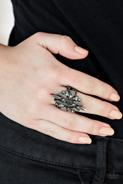 Stand Back - Black - Paparazzi  Ring