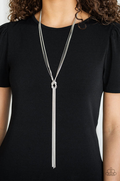 Forget Me Knot - Silver - Paparazzi Necklace