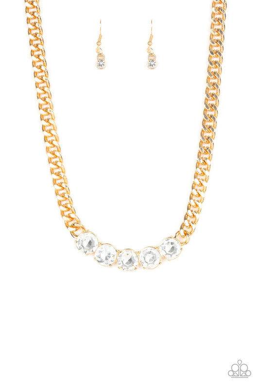 Rhinestone Renegade - Gold Necklace