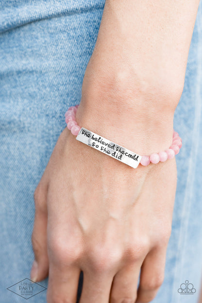 So She Did - Pink - Paparazzi Bracelet