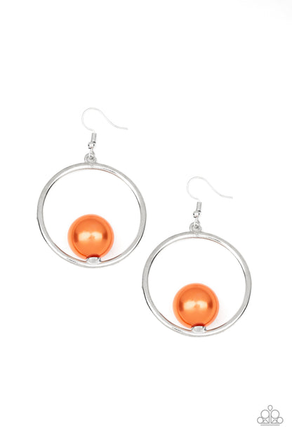 Solitaire Refinement - Orange Fish Hook Earrings