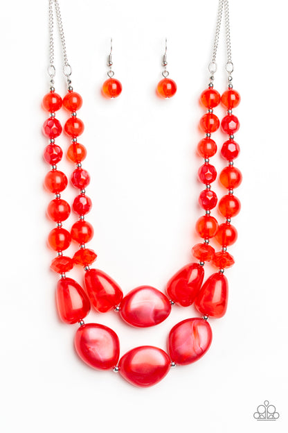 Beach Glam - Red - Paparazzi Necklace