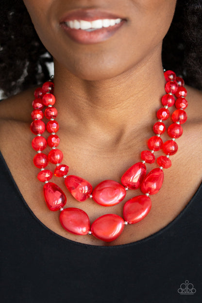 Beach Glam - Red - Paparazzi Necklace