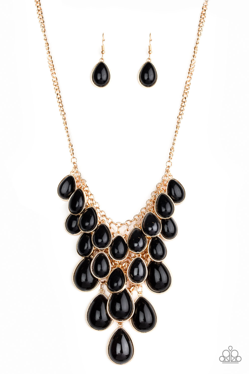 Shop Til You Teardrop - Black Necklace