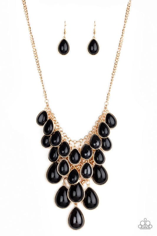 Shop Til You Teardrop - Black Necklace