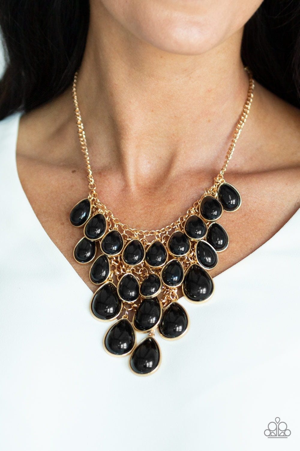Shop Til You Teardrop - Black Necklace