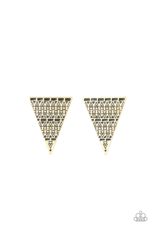 Terra Tricolor - Brass - Paparazzi Earrings