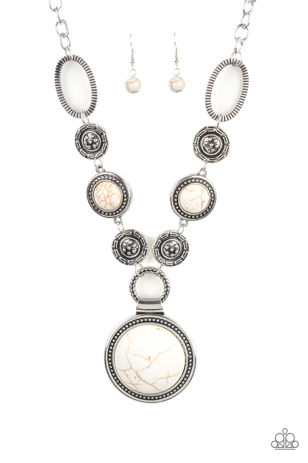 Sedona Drama - White - Paparazzi Necklace