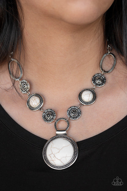Sedona Drama - White - Paparazzi Necklace