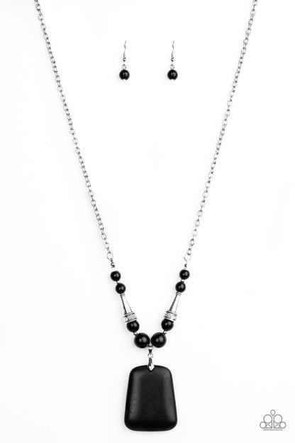 Sandstone Oasis - Black - Paparazzi Necklace