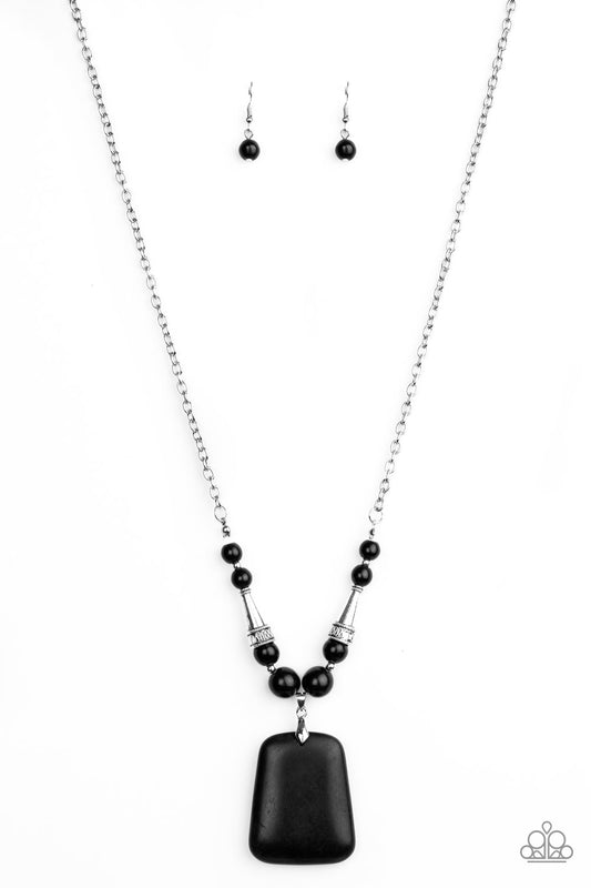 Sandstone Oasis - Black - Paparazzi Necklace
