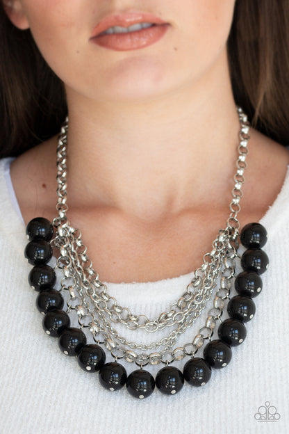 One-Way WALL STREET - Black - Paparazzi Necklace