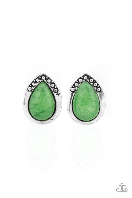 Stone Spectacular - Green - Paparazzi Earrings