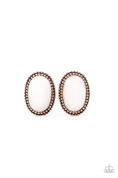 Shiny Sediment - Copper - Paparazzi Earrings