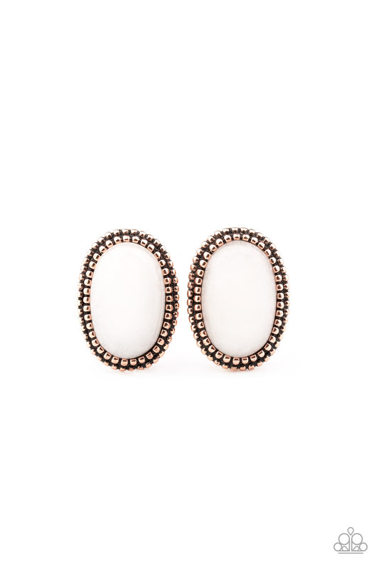 Shiny Sediment - Copper - Paparazzi Earrings