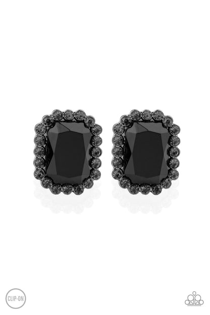 Glitter Enthusiast - Black - Paparazzi Earrings