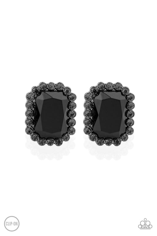 Glitter Enthusiast - Black - Paparazzi Earrings