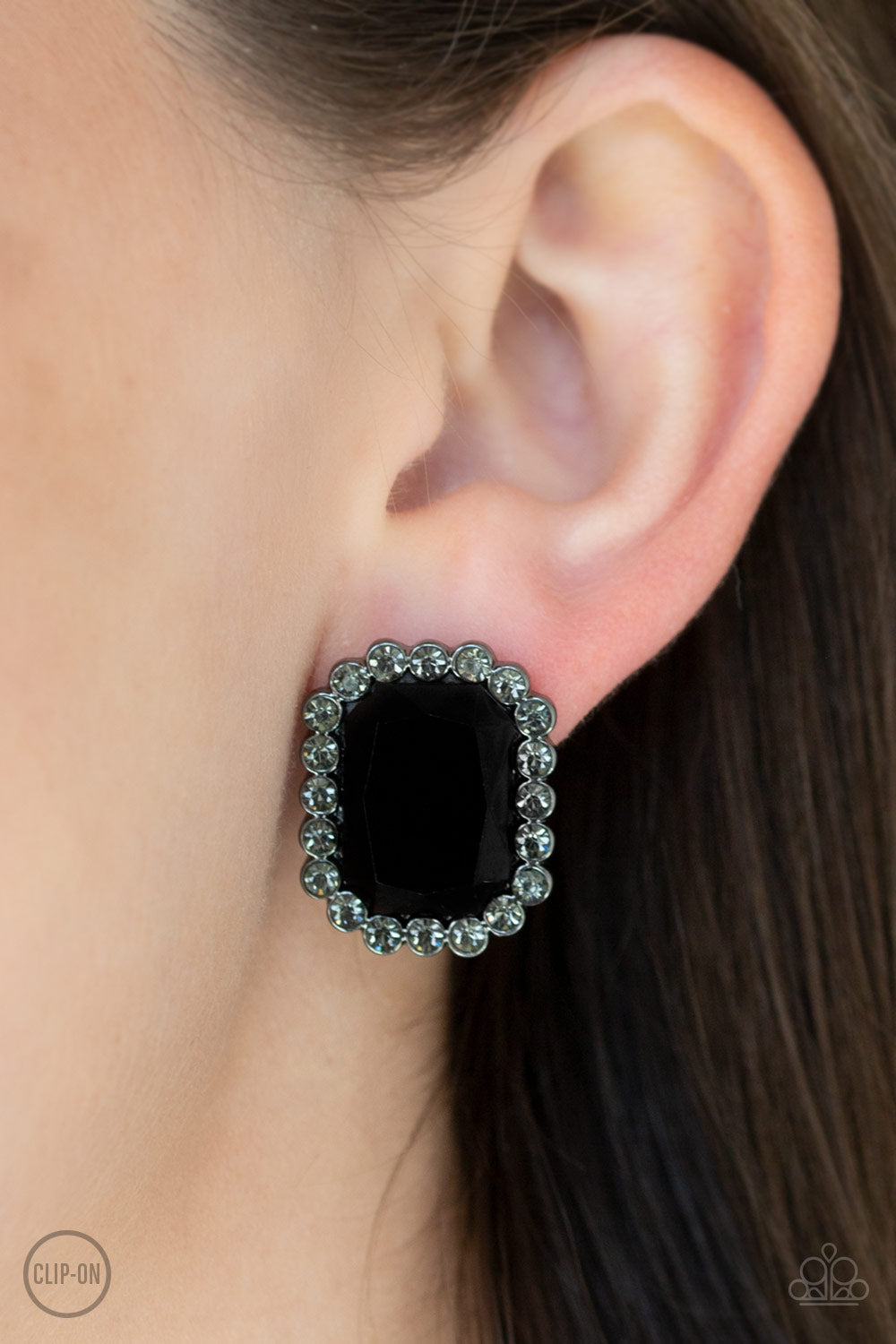 Glitter Enthusiast - Black - Paparazzi Earrings
