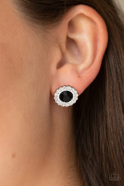 Floral Glow - Black - Paparazzi Earrings