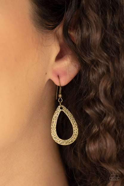 Teardrop Tempest - Brass Necklace