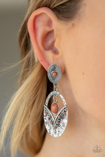 Terra Tribute - Brown - Paparazzi Earrings
