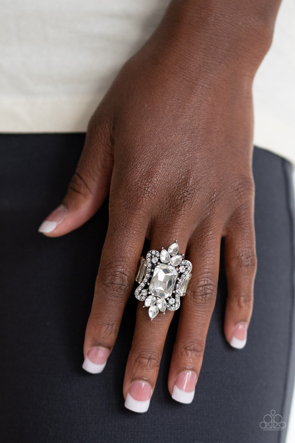 Things That Go Boom! - White - Paparazzi Ring