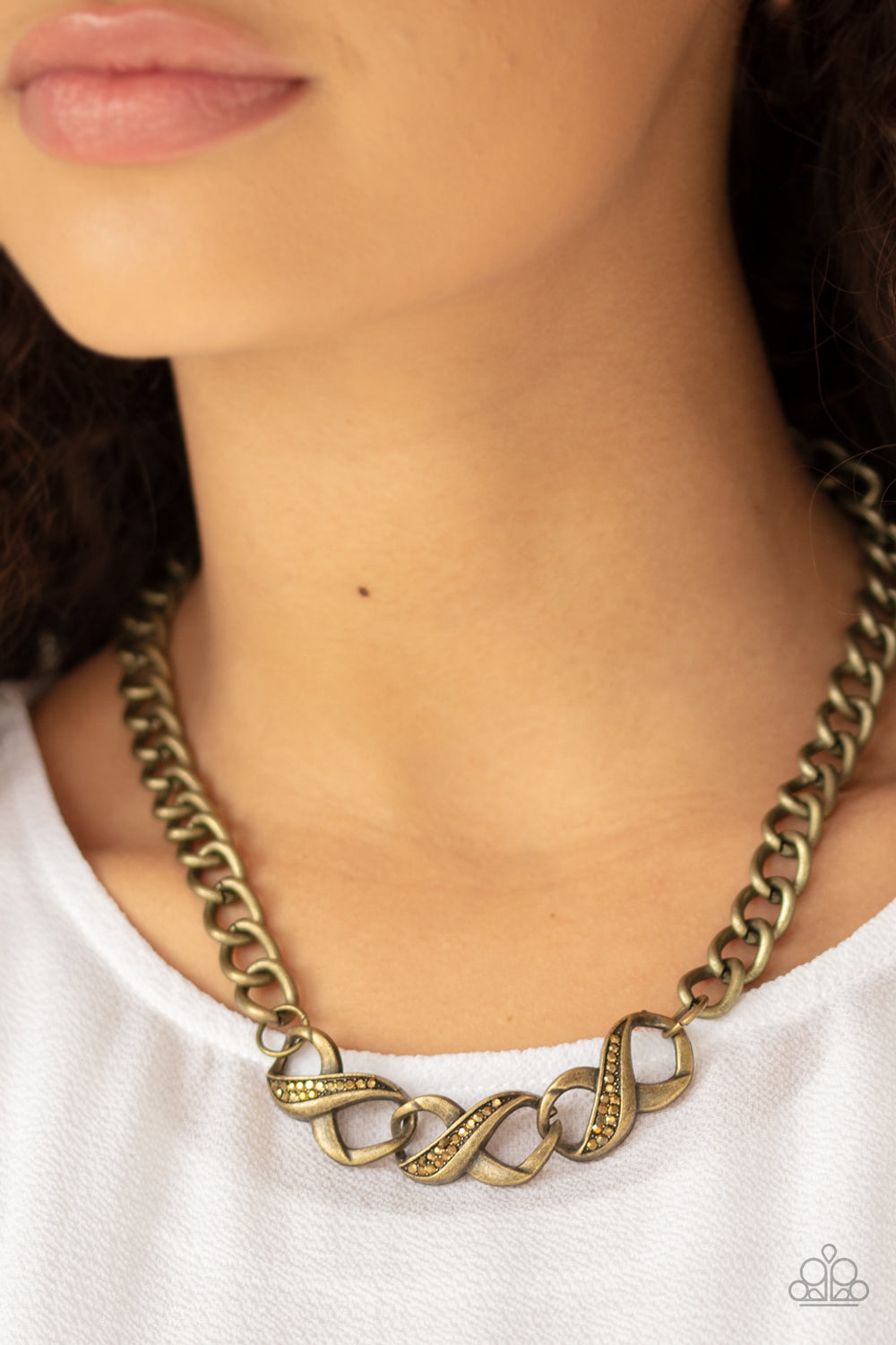 Infinite Impact - Brass - Paparazzi Necklace