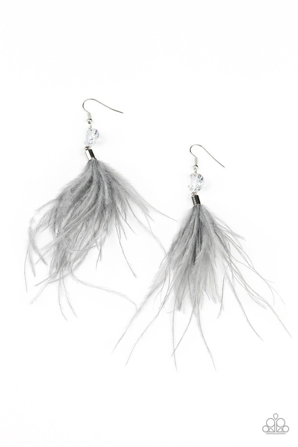 Feathered Flamboyance - Silver Fish Hook Earrings