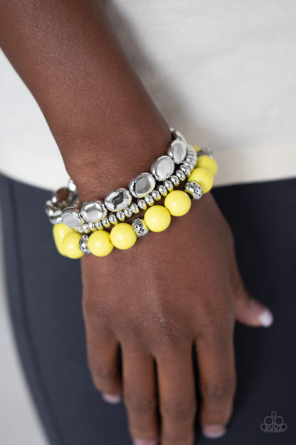 Prismatic Pop - Yellow - Paparazzi Bracelet