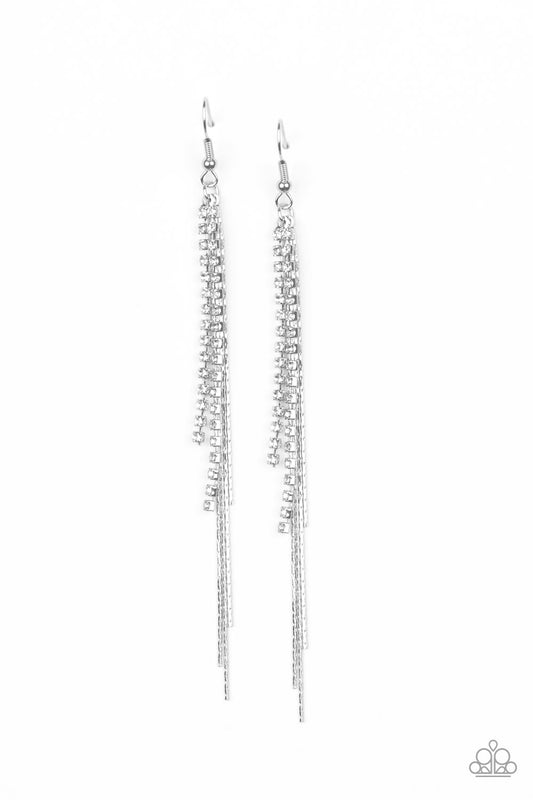 Reign Check - White Earrings