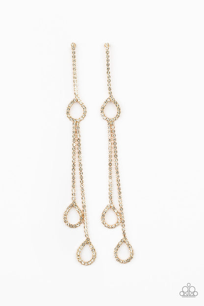 Chance of Reign - Gold Paparazzi Earrings