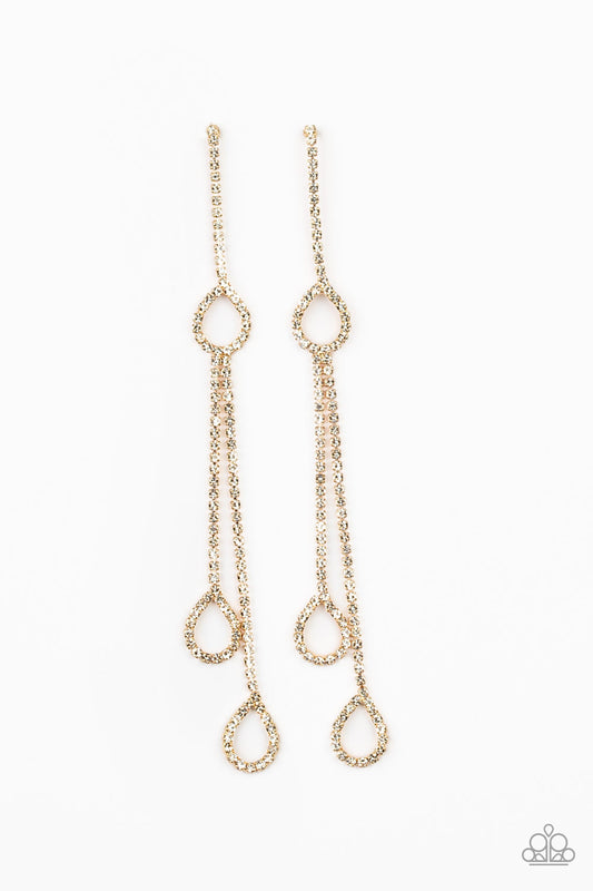 Chance of Reign - Gold Paparazzi Earrings