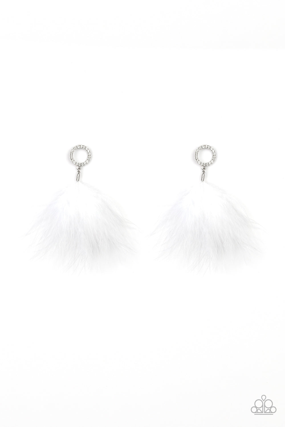 BOA Down - White Post Earrings