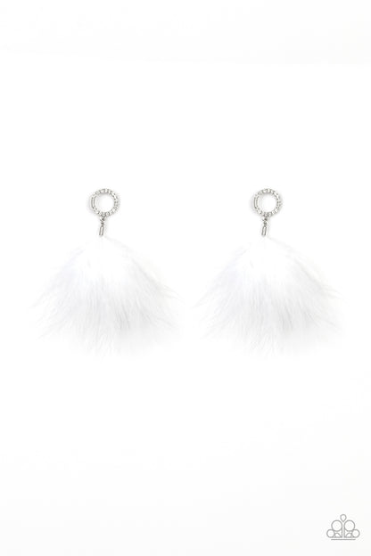 BOA Down - White Post Earrings