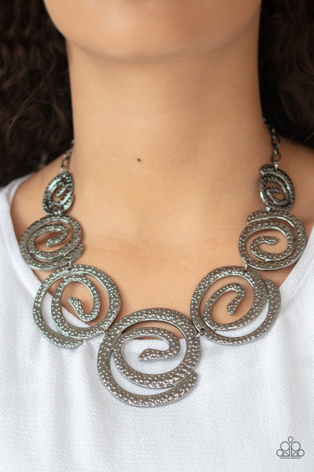 Statement Swirl - Black Paparazzi Necklace