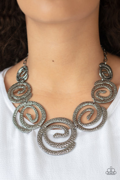 Statement Swirl - Black Paparazzi Necklace