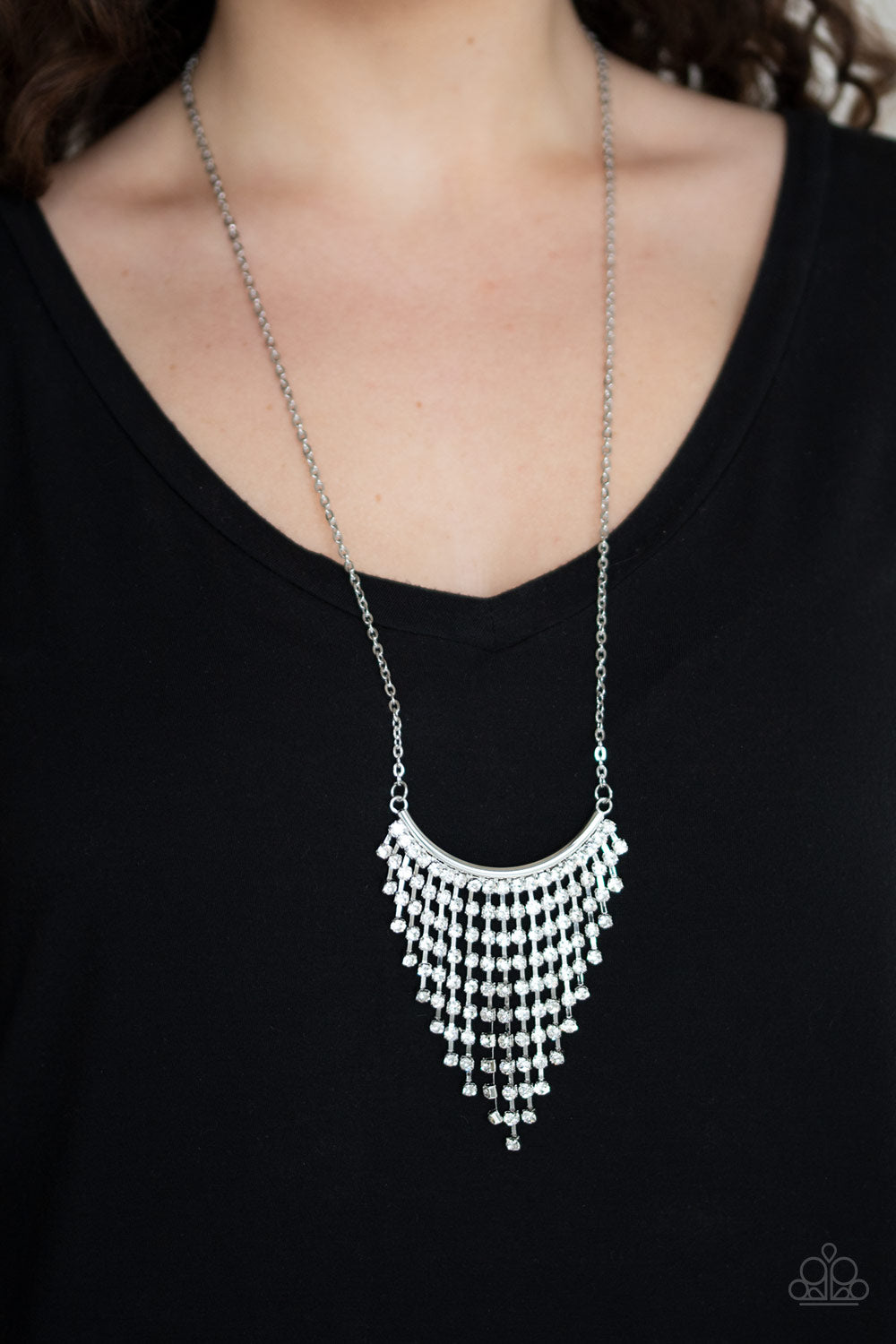 Glitter Bomb - White - Paparazzi Necklace