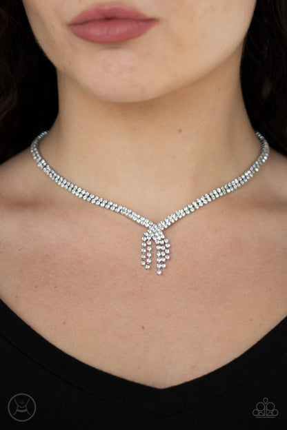 Ante Up - White - Paparazzi Necklace